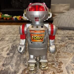 Vintage 1986 New Bright WALKING TALKING TOBY ROBOT Not Working for repair